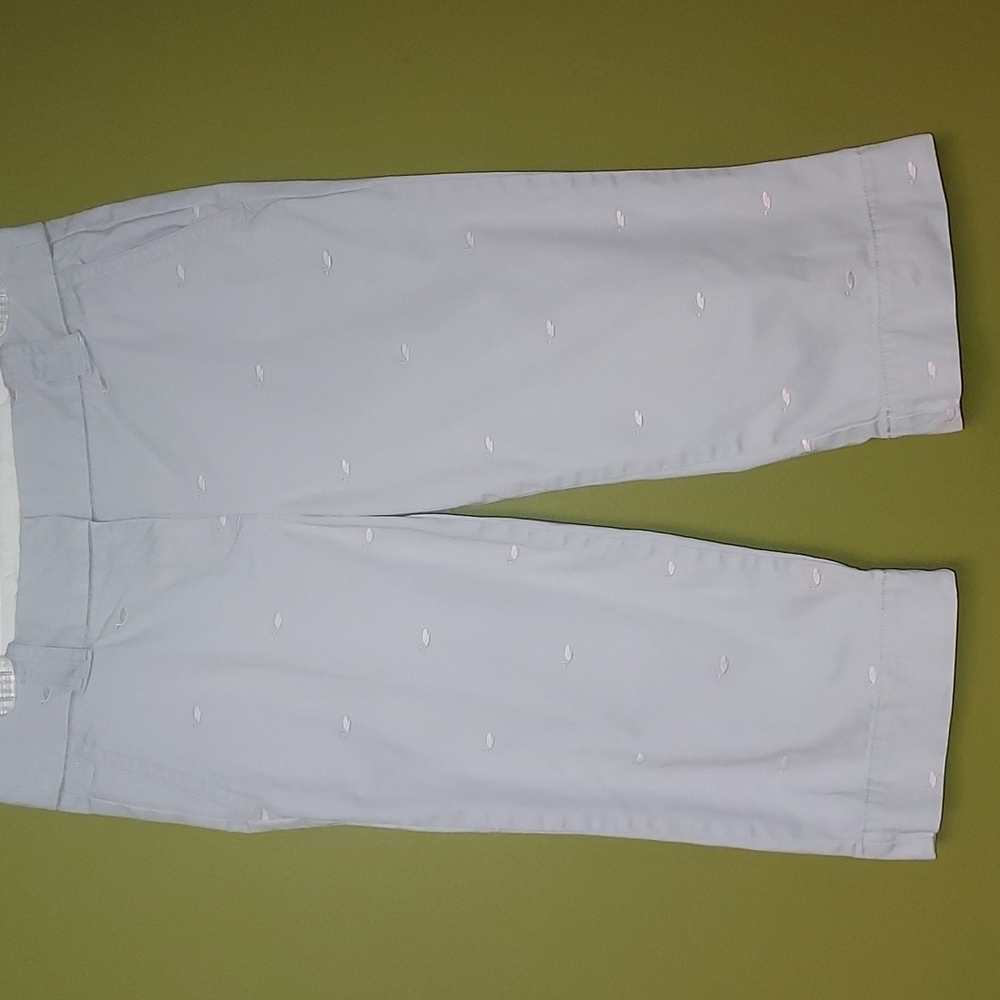 J. Crew Size 4 Weathered Favorite Fit Broken In Chino Capri Pink Whale Print